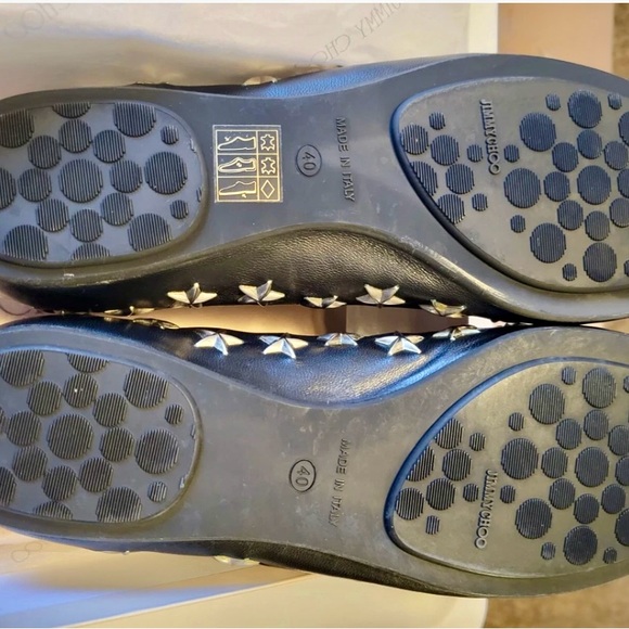 Jimmy Choo Black Star Flats SZ 10 - Picture 3 of 8